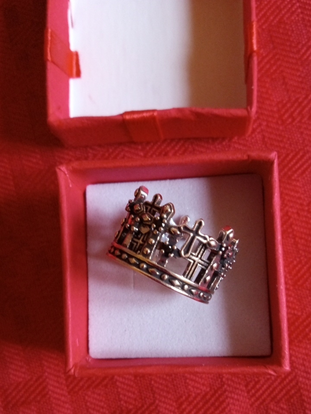 925 Sterling Regal Cross Crown Ring